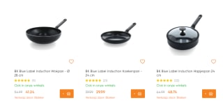 25% korting op alle BK pannen Blue Label Induction bij Blokker