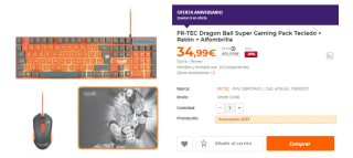 Pack Dragon Ball Super Gaming Teclado + Ratón + Alfombrilla por 34,99€