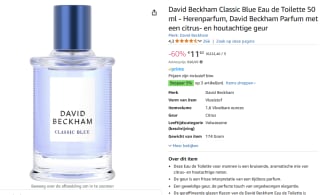 David Beckham Classic Blue eau de toilette - 50 ml voor €11,62 bij Amazon