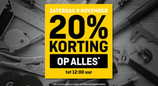 20% korting op alles bij Hubo