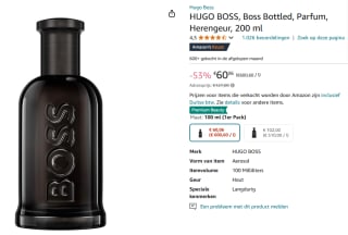 HUGO BOSS Boss Bottled parfum 100ml voor €60,06 bij Amazon