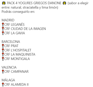 4 yogures griegos DANONE gratis