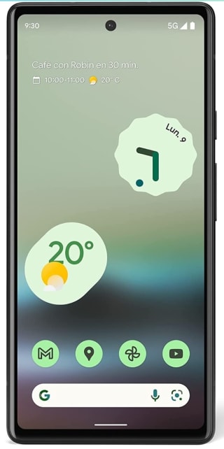 Smartphone Google Pixel 6A 5G 6/128GB por 434€.