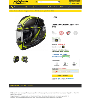 Casco ARAI Chaser X Spine Fluow FIBRA por solo 299,95€