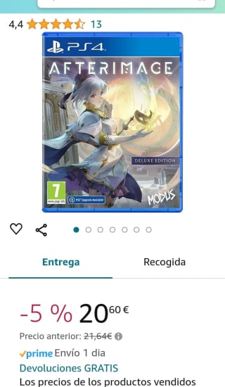 Afterimage Deluxe Edition PS4 por 20,60€.