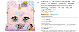 Purse Pets bolso mascota interactiva unicornio por 14,99€