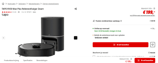 TP-Link Tapo RV30 Max Plus - Robotstofzuiger met Dweilfunctie voor €199 bij Mediamarkt