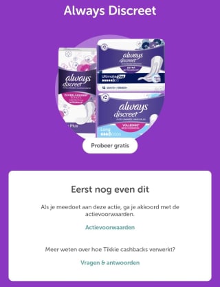 Gratis always discreet bij Tikkie! na cashback