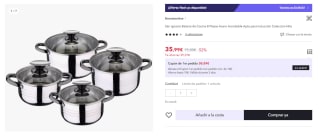 San Ignacio Batería de Cocina 8 Piezas Acero Inoxidable Apta para Inducción Colección Hita por 35.99€ (Cuenta Nueva 25.99€)