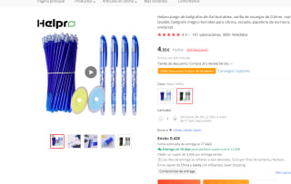 Set de 56 piezas Juego de bolígrafos de Gel borrables en azul o negro por 4,93€