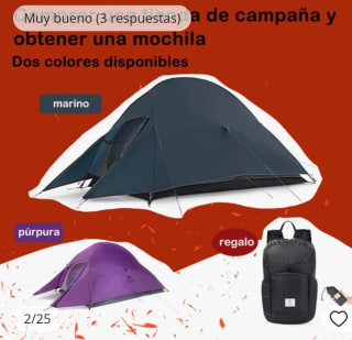 Naturehike Serie Cloud Up Tienda de Campaña Ultraligera por 6,06€