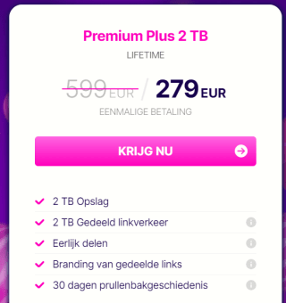 53% korting op pCloud Lifetime abonnementen