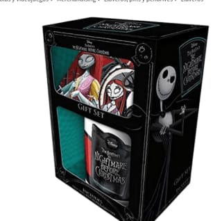 Caja regalo Taza + Llavero + Posavasos - ‎Pyramid International "Pesadilla Antes De Navidad" Jack&Sally por 9,90€