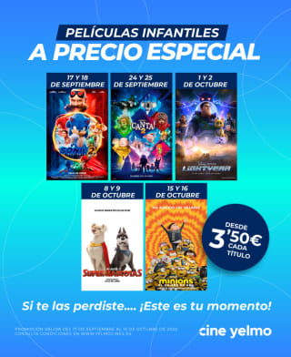 Cine Yelmo películas infantiles entra por solo 3,50€