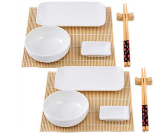 Set Sushi de 12 Piezas BERGNER Q3565 Porcelana + Bambu + Madera colección Foodies por 25,57€