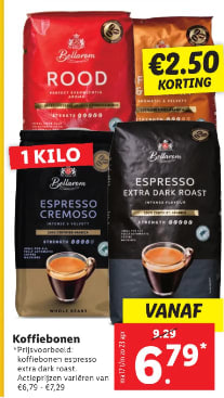 Lidl Koffiebonen met €2,50 korting