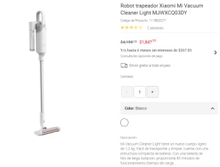 Robot Trapeador Xiaomi Mi Vacuum Cleaner Light por $1,847 | Descuento Liverpool