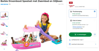 Barbie Droomboot Speelset met zwembad en glijbaan voor €29,99 bij SmythsToys