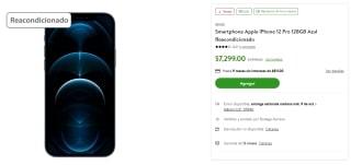 iPhone 12 Pro 128GB Reacondicionado por $6,423 en Bodega Aurrera con cupón