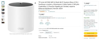 Router TP-Link AX1500 WiFi 6 Mesh por $1,646 en Amazon