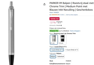 Parker IM-balpen voor €11,99 bij Bol
