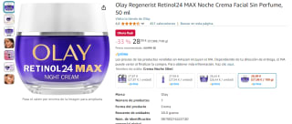 Crema Olay Regenerist Retinol24 MAX Noche por tan solo 28,99€
