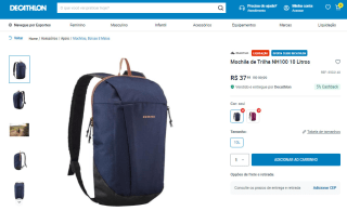 Mochila de Trilha NH100 10 Litros - R$ 37,99