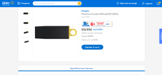Pendrive Exodia 04Knsdt128 128Gb por $10.990