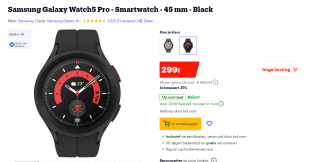 Samsung Galaxy Watch5 Pro - Smartwatch - 45 mm voor €299 bij Bol.com