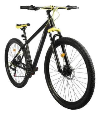 Mercado Libre: Bicicleta de Montaña de Aluminio R29, Doble Suspensión, soporta 150Kg (roja, azul o amarilla)