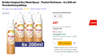 Robijn Dry wash spray Original - 6 x 200 ml voor €22,87 bij Bol
