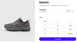Zapatillas de Trail Running para Mujer Saucony PEREGRINE 13 GTX por 63.75€