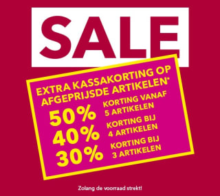Tot 50% extra kassakorting op de sale bij Takko