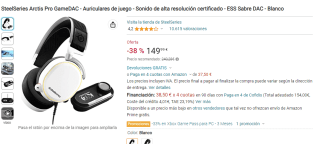 Auriculares gaming SteelSeries Arctis Pro GameDAC por 149,99€
