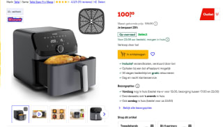 Tefal Easy Fry Mega EY855B - Airfryer - 7,5 Liter - Grijs voor €70,99 na cashback bij Bol