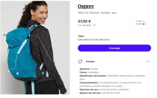 Mochila Osprey HIKELITE TOUR 24L por 57€