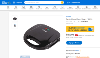 Sandwichera Maker Groven por $10.990