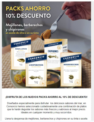 -10% descuento en packs ahorro desde tienda consorcio