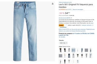 Levi's 501 Original Fit Vaqueros para Hombre por 46,71€