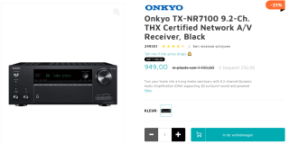 Onkyo TX-NR7100 9.2-Ch. THX Certified Network A/V Receiver voor €949 bij Eleonto
