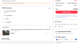 Estación de Energía Portátil E200 200W por solo 74,39€