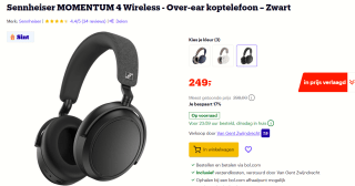 Sennheiser Momentum 4 Wireless Zwart voor €249 bij Bol.com
