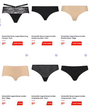 Tot 70% korting op Hunkemöller ondergoed bij Bol