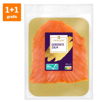 Excellent Gerookte zalm 100 g 1+1 gratis bij de AH