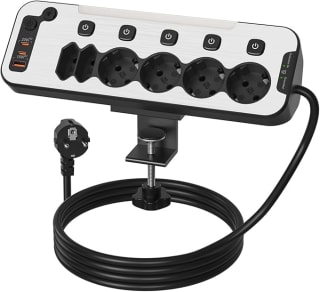 Regleta de Escritorio con USB-C, 6 tomas y Protección Sobretensión por 22,99€