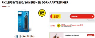 PHILIPS NT2650/16 neus en oortrimmer voor €9,99 bij Kruidvat