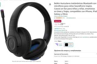 Auriculares inalámbricos Bluetooth con micrófono para niños SoundForm Inspir marca Belkin por 23,90€