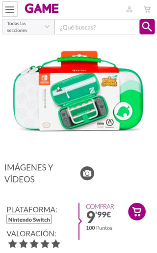 Funda Power A Animal Crossing Nook INC Nintendo Switch por 9,99€.