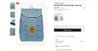 Mochilas marca Timberland de 25l azil o crema por 44€