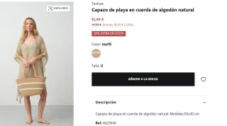 Capazo de playa en cuerda de algodón natural Textura por 12.79€